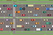 City traffic with cars, a Transportation Illustration by Yayasya (Thumbnail 2 of 3)