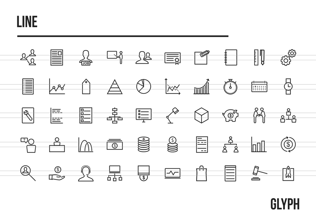 600 Business Management Icons preview 2