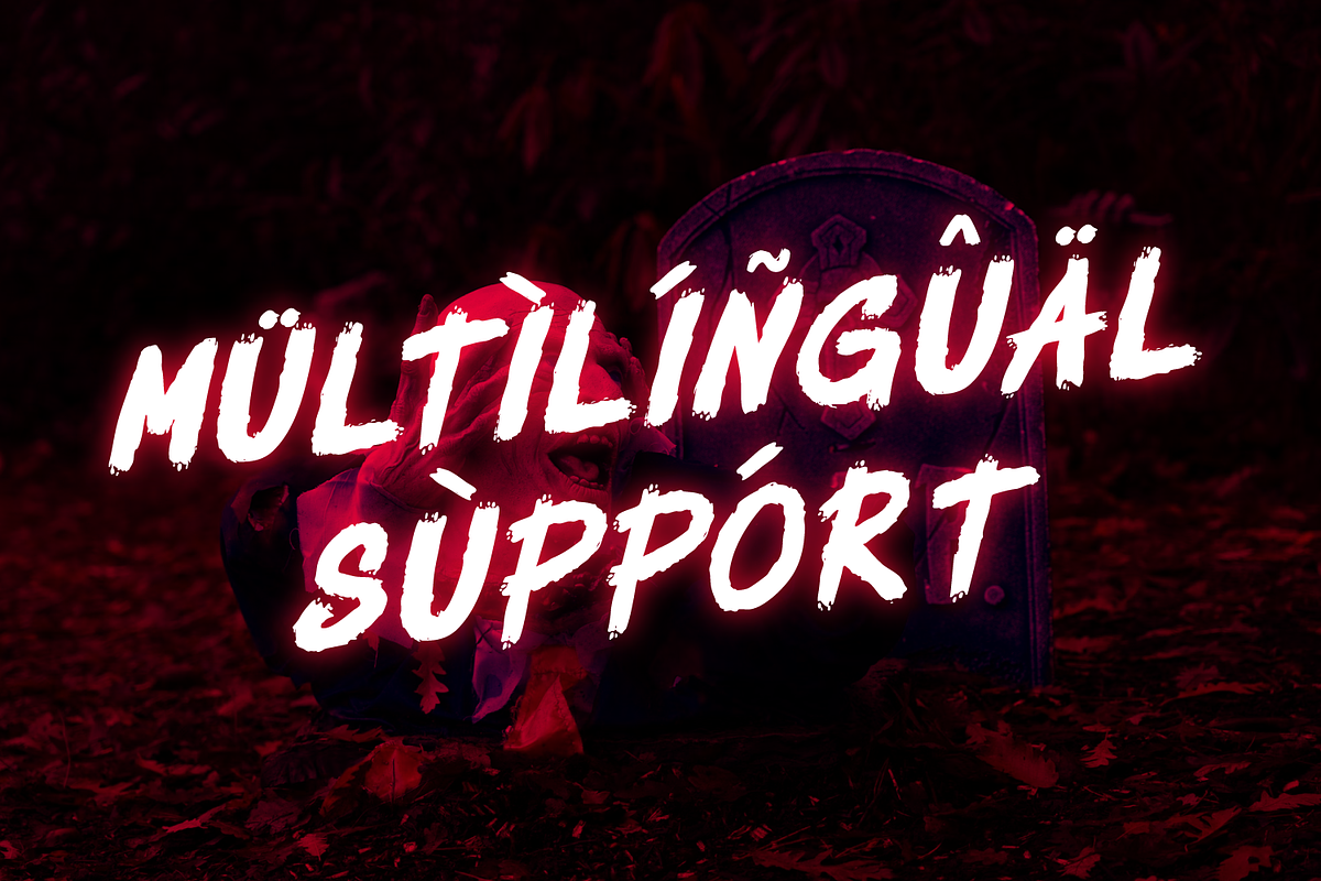 Spasial Krusial Horror Brush, a Sans Serif Font by Haps Space (Photo 3 of 10)