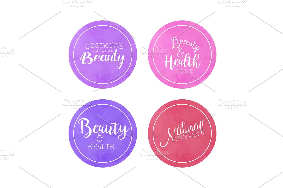 Cosmetics Natural Beauty Labels, an Object Illustration by TopVectors