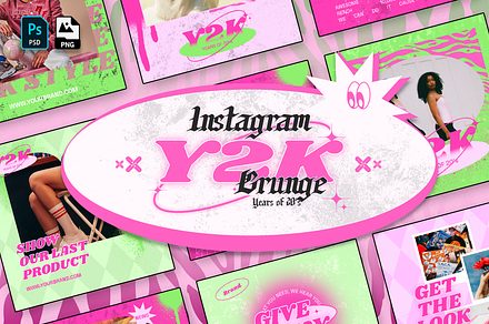 Y2K Grunge Instagram Template, a Social Media Template by Sixtysix Labs