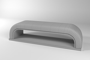 Upholstered Simple Bench 3d Model