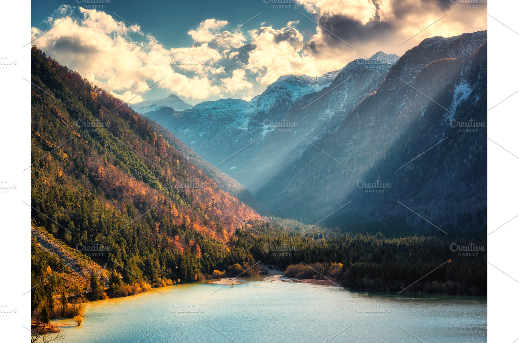Aerial view of a alpine lake and, a Nature Photo by den-belitsky