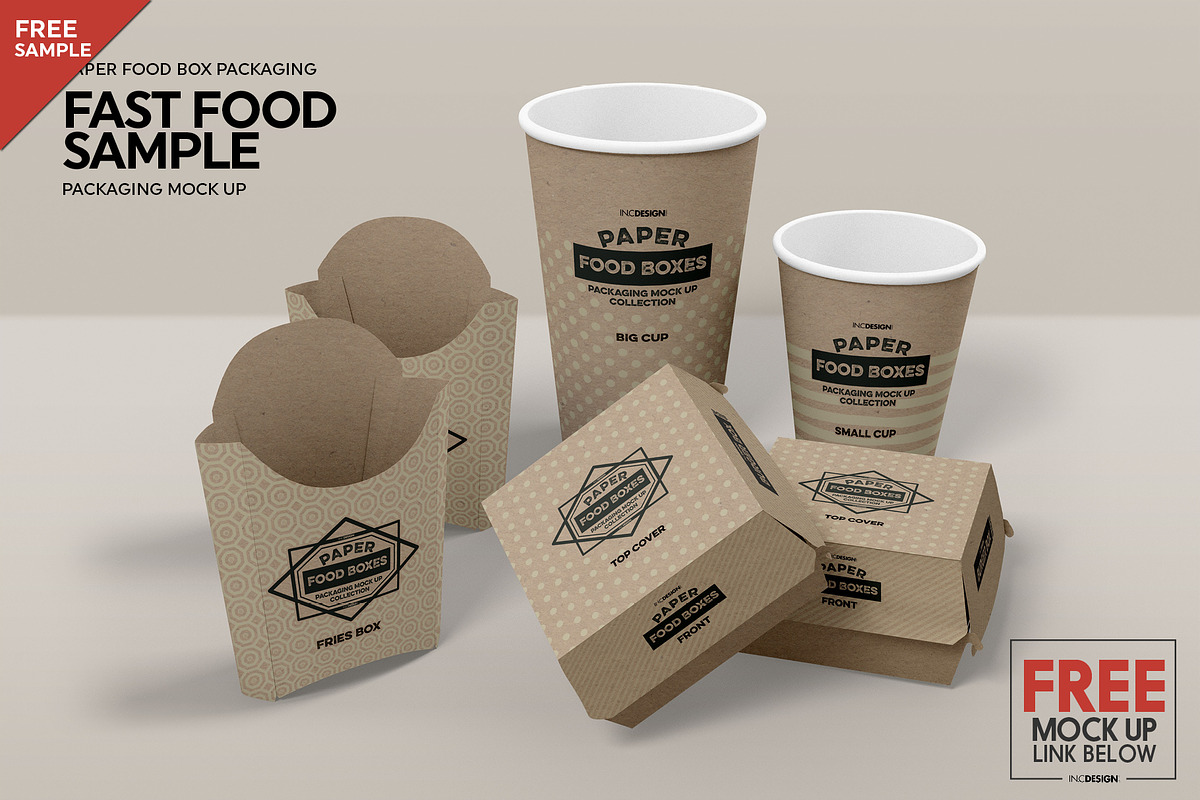 Paper Bowls with Clear Lids Mockup, a Packaging Mockup by INCDesign (Photo 7 of 8)