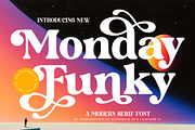 Monday Funky Modern Serif Font, a Serif Font by timelesstype.co (Thumbnail 1 of 20)