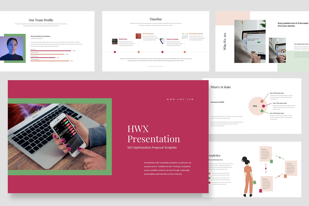 Hwx : SEO Strategy Google Slides, a Presentation Template by Punkl Camp (Photo 1 of 15)