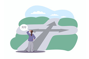 Finding solution. Choose ability, a Person Illustration by YummyBuum