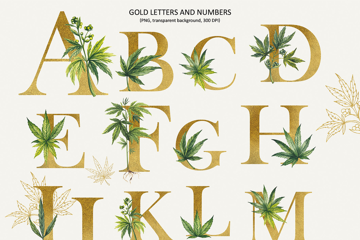CANNABIS, a Decorative Illustration by Elena_Sedova (Photo 11 of 16)