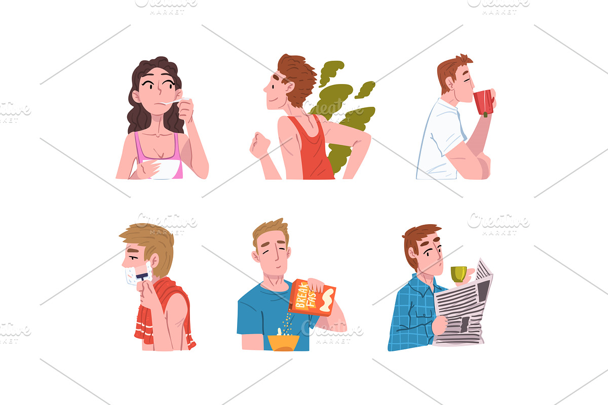 Young Man and Woman Engaged in, a Person Illustration by TopVectors