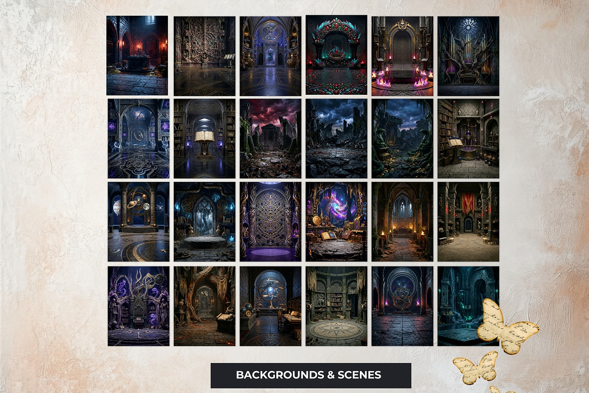 Ars Goetia Dark Fantasy Backdrop Set, a Background Graphic by ThatsDesignArt (Photo 9 of 13)