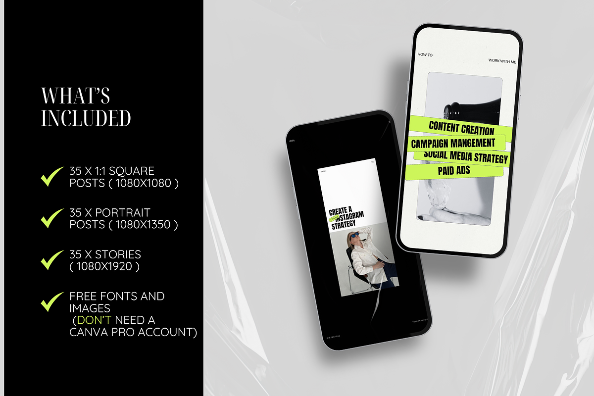 Bold Neon Social Media Templates, a Social Media Template by Row Creative (Photo 2 of 10)