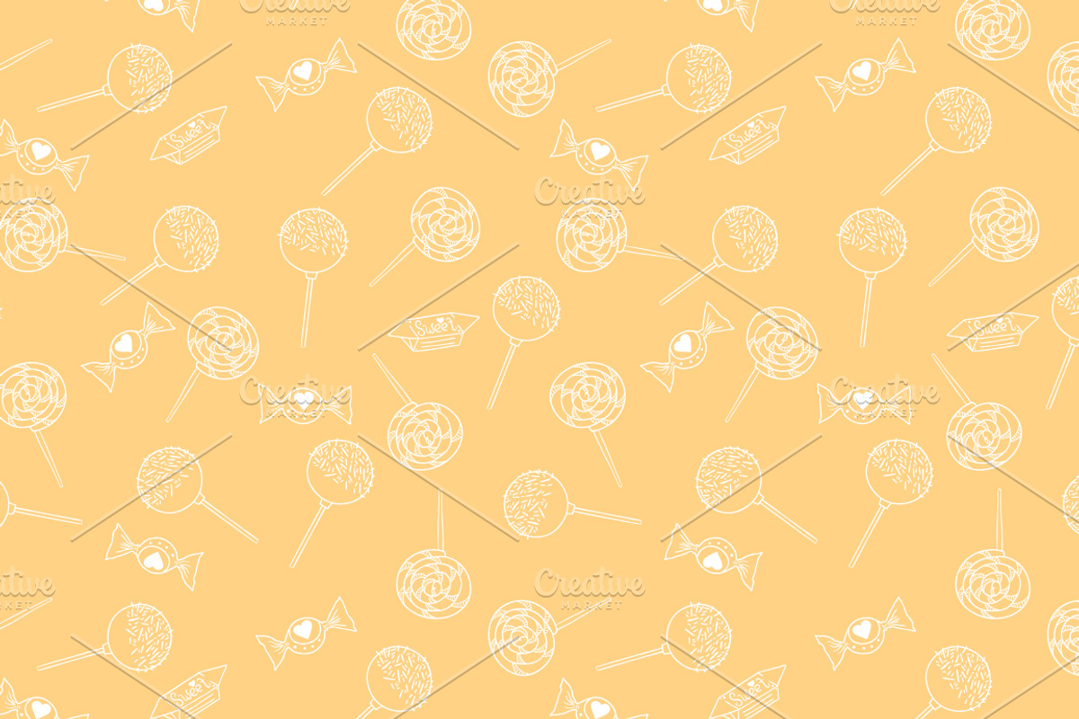 Candy Hand Drawn Seamless Patterns preview 4