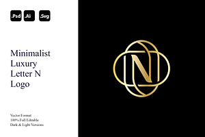 Minimalist Luxury Letter N Logo, a Branding & Logo Template by Luxury Logos