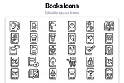 100 Books Line Vector Icons, an Outline Icon by Juicy Icons (Thumbnail 6 of 6)