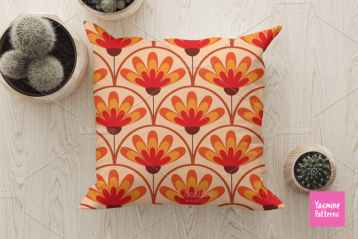 Groovy Flowers 10 Seamless Patterns, a Pattern Graphic by Yasmine Patterns (Photo 8 of 9)
