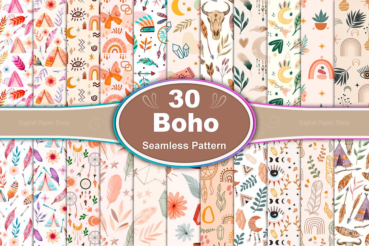 Modern Boho Patterns, a Pattern Graphic by Digital Studio (Photo 1 of 7)