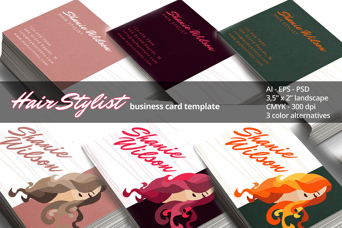 Hair Stylist Business Card, a Business Card Template by audeemirza (Photo 1 of 6)