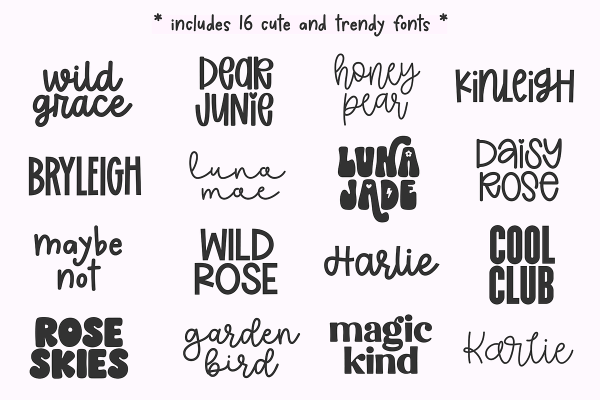 Trendy Font Bundle, a Handwritten Font by KA Designs (Photo 2 of 17)