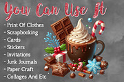 Christmas Chocolate Coffee Clipart, a Work Illustration by Craft Nest (Thumbnail 5 of 5)