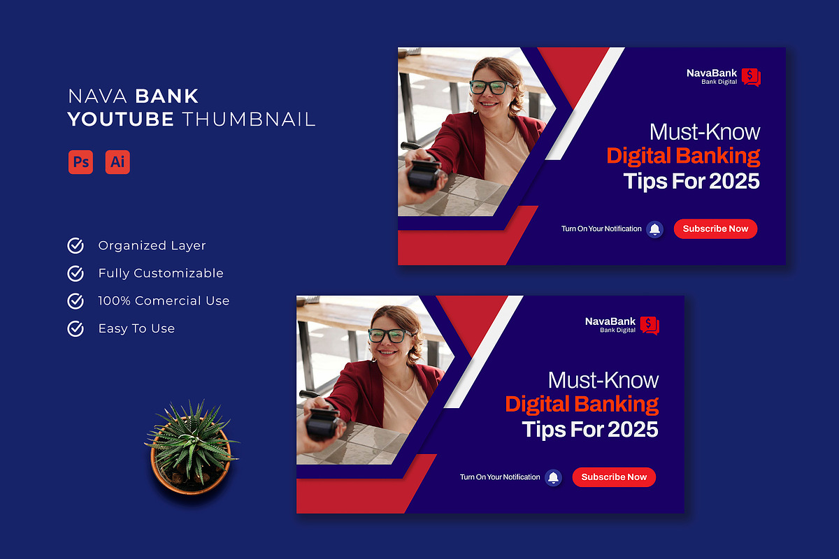Nava Bank - YouTube Thumbnail, a Social Media Template by Esensifiksi.studio (Photo 1 of 3)
