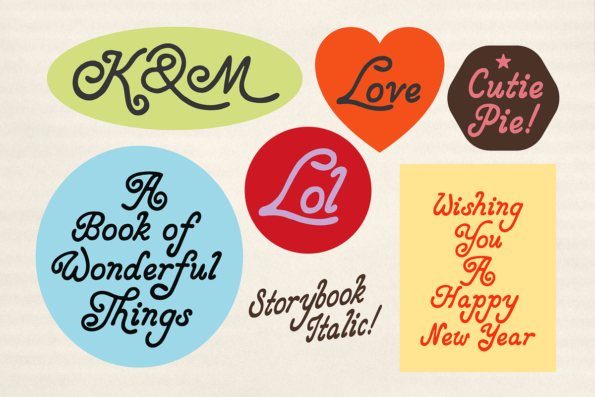 Storybook - Retro Hand-drawn Italic, a Handwritten Font by Studio Funshop by Kelli (Photo 2 of 9)