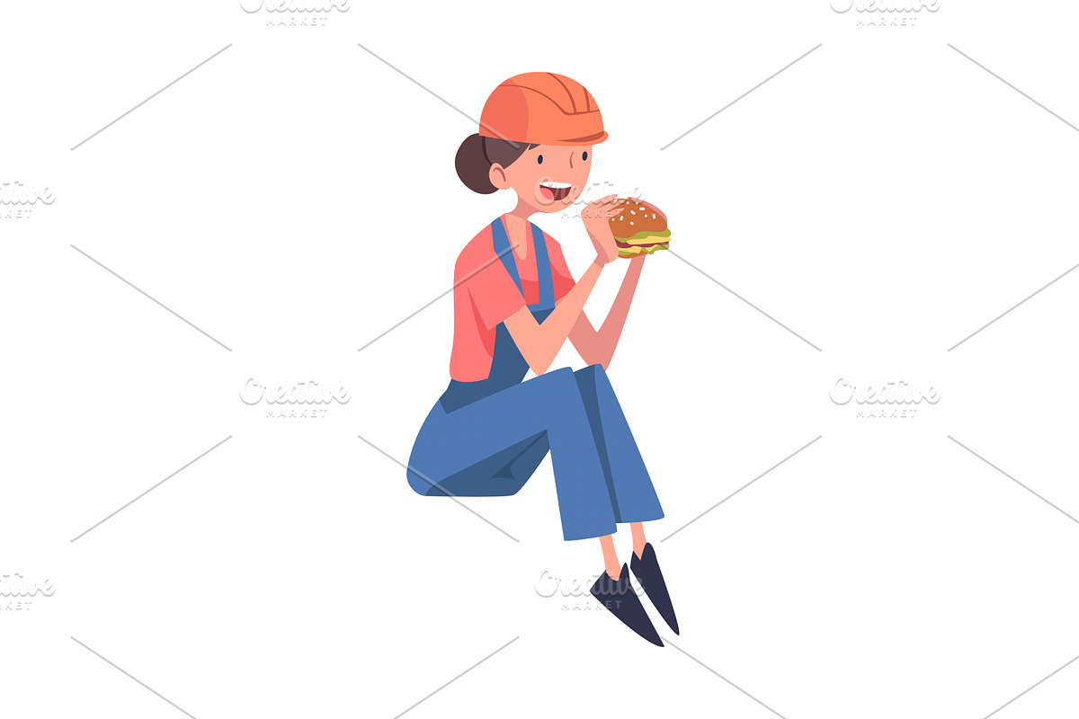 Woman Construction Worker Character, a Person Illustration by TopVectors