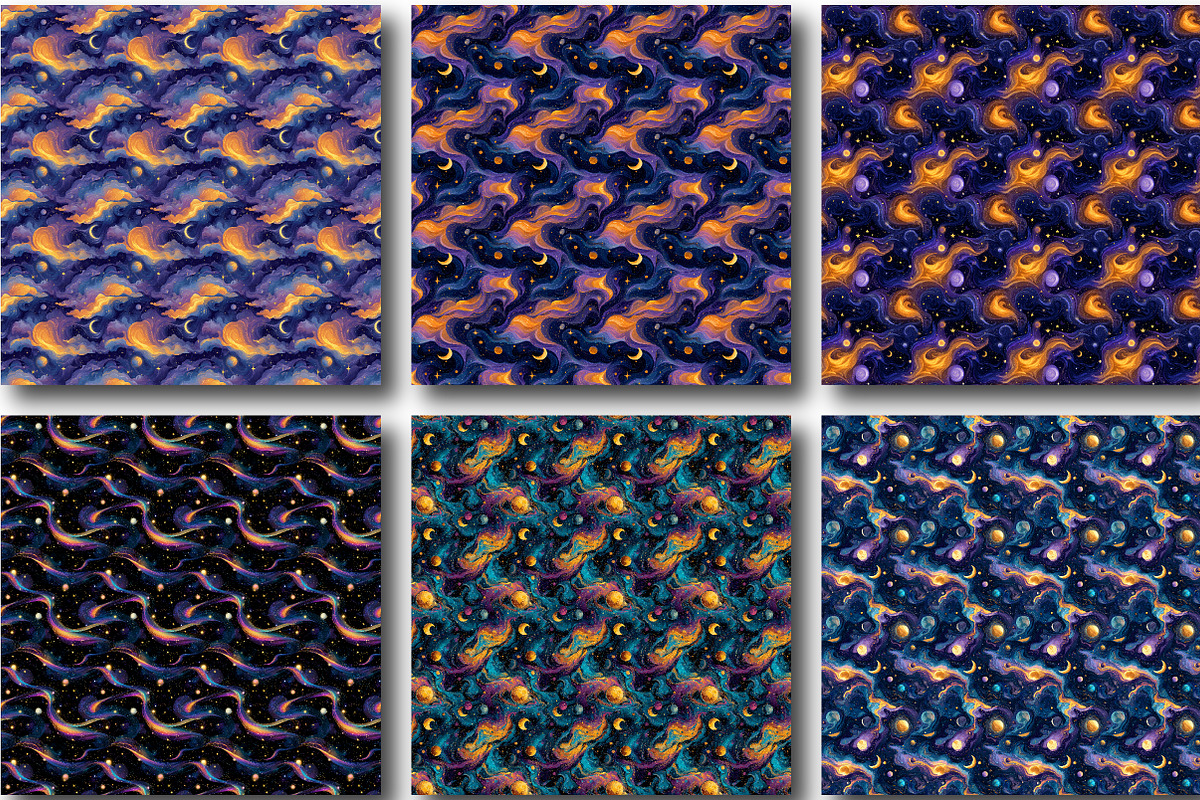 Whimsical Celestial Digital Paper, a Work Illustration by CraftArtStudio (Photo 4 of 4)