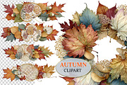 Luxury Clipart Autumn Leaves Wreath, a Decorative Illustration by Area (Thumbnail 8 of 40)