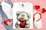 Whimsical Valentines Teddy Clipart, an Illustration by Canvas Craft (Thumbnail 4 of 6)
