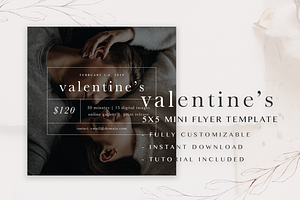 Valentine’s Mini Flyer Template 5x5, a Social Media Template by molly ho studio