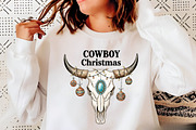 Bull Skull Cowboy Christmas Sublimat, a Graphic by Libby Wishes (Thumbnail 4 of 6)