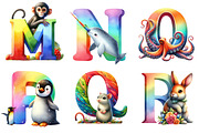 Watercolor Animal Alphabet Clipart, an Illustration by CraftArtStudio (Thumbnail 4 of 6)