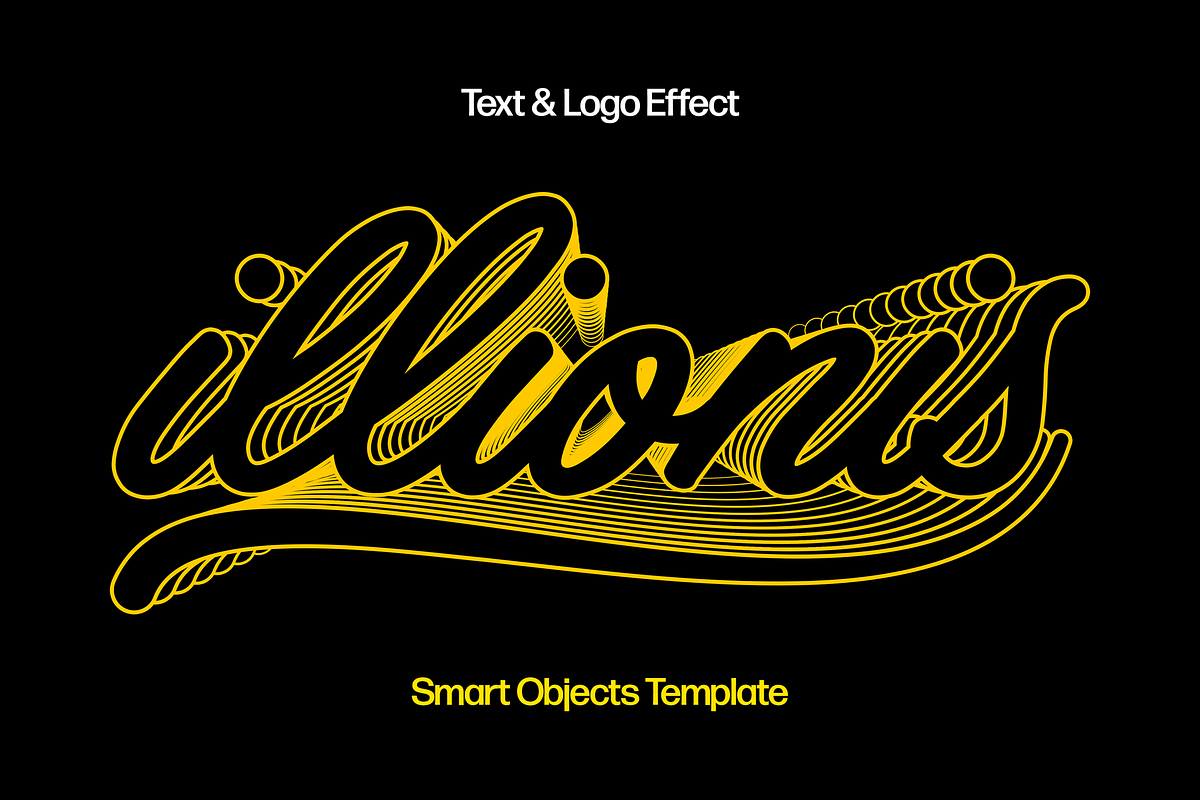 Lines Retro Text & Logo Effect, a Layer Style Add-On by Design Squad (Photo 1 of 6)