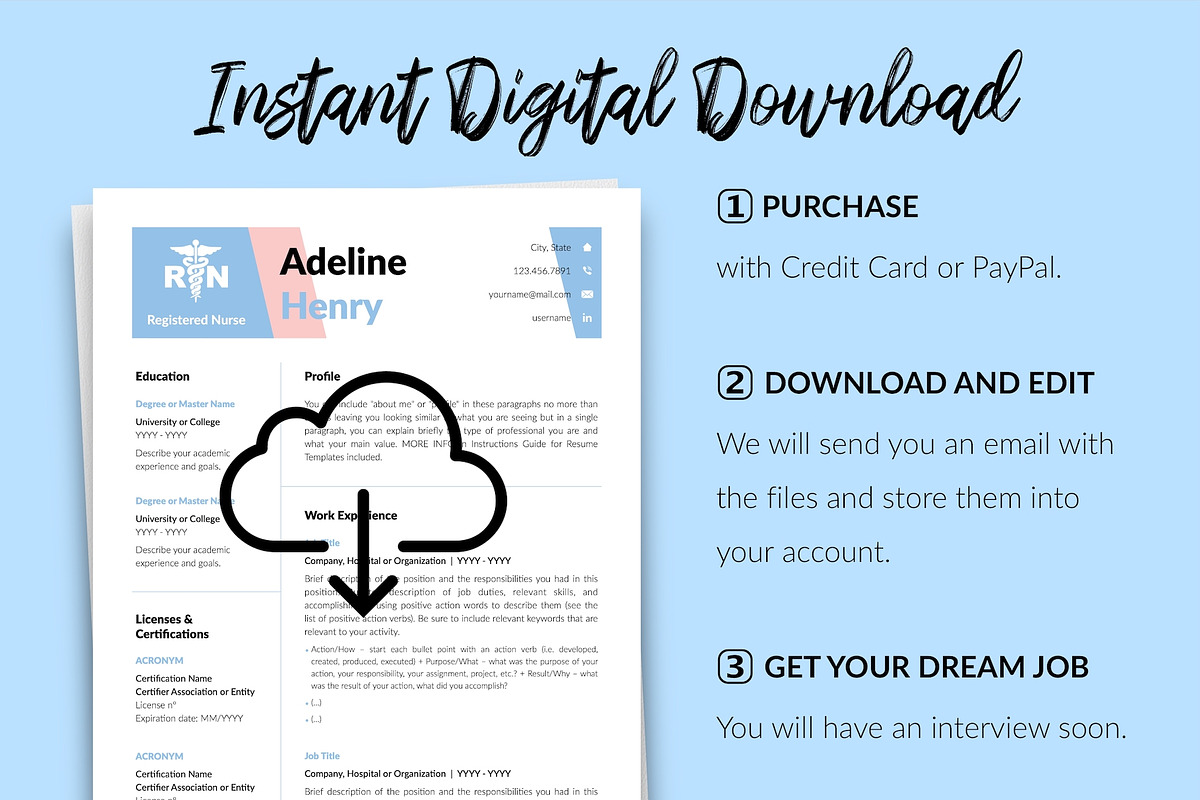 Nurse CV Bundle / Resume - Adeline, a Resume Template by Templates Design Co. (Photo 14 of 17)