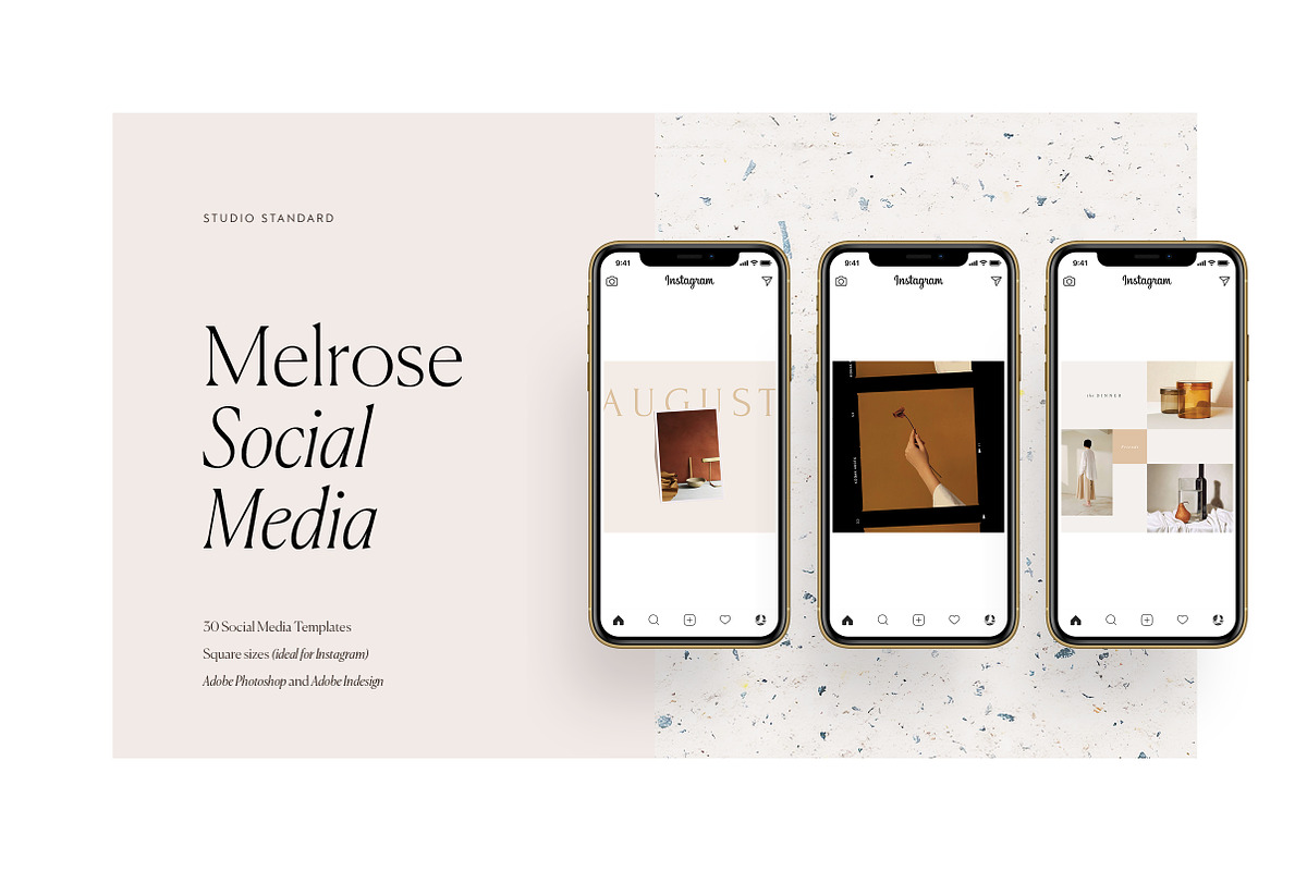 Melrose Social Media Pack, a Social Media Template by Studio Standard (Photo 1 of 10)