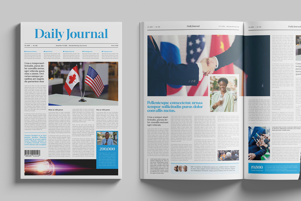 Newspaper Template | Canva, a Magazine Template by HiveArts (Photo 1 of 4)