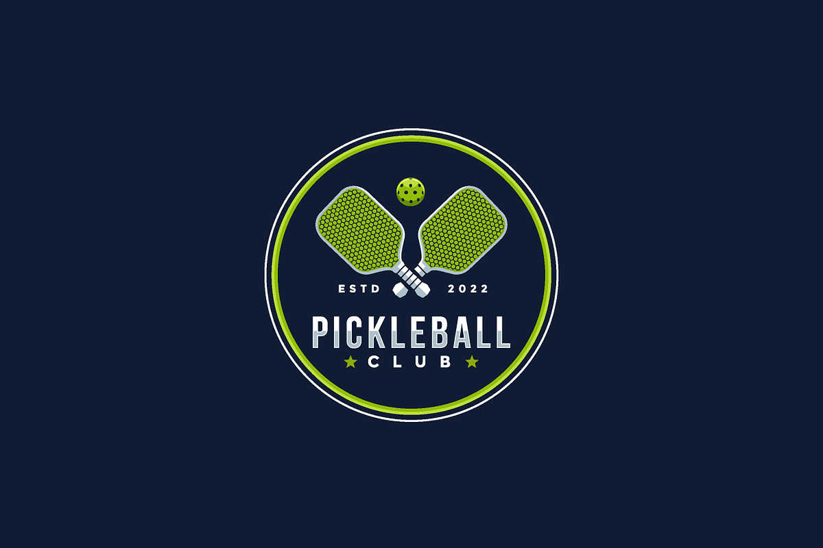 Emblem badge Pickleball club logo, a Branding & Logo Template by DOMHOUZE