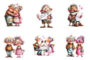 Quirky Valentine Elderly Couple Clip, an Illustration by CreationArt (Thumbnail 7 of 7)