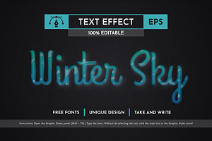 Winter Sky - Editable Text Effect