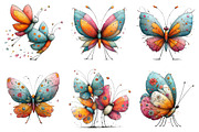 Whimsical Spring Butterfly Clipart, an Illustration by DreamPrint404 (Thumbnail 2 of 6)