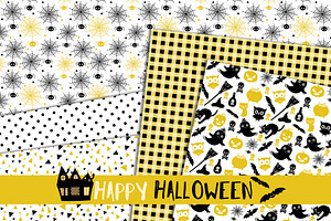 Elegant Halloween Seamless Patterns