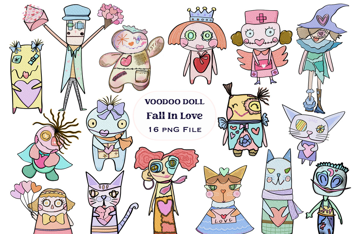 Voodoo Dolls Fall in Love, a Person Illustration by Sense Library (Photo 1 of 6)