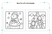 Capybara Christmas Fun Coloring, a Seasonal Illustration by Design Station (Thumbnail 2 of 4)