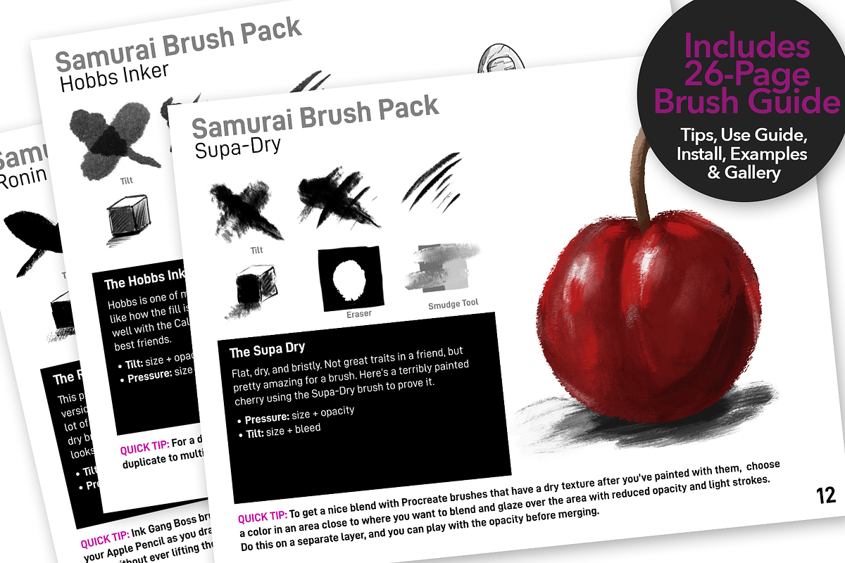 Procreate Samurai Ink Brushes, a Brush Add-On by Ink Gang Boss (Photo 4 of 9)