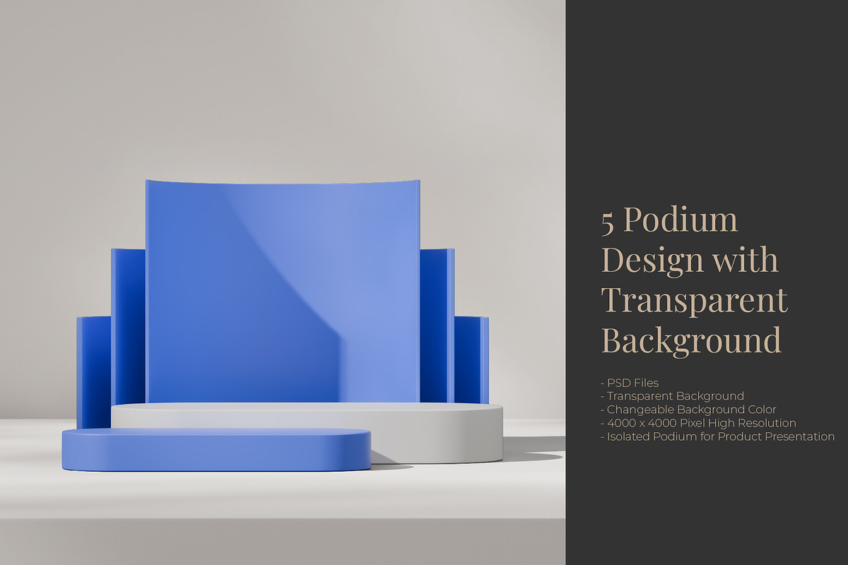 5 Podium with Transparent Background, a Background Graphic by faustudio (Photo 1 of 7)