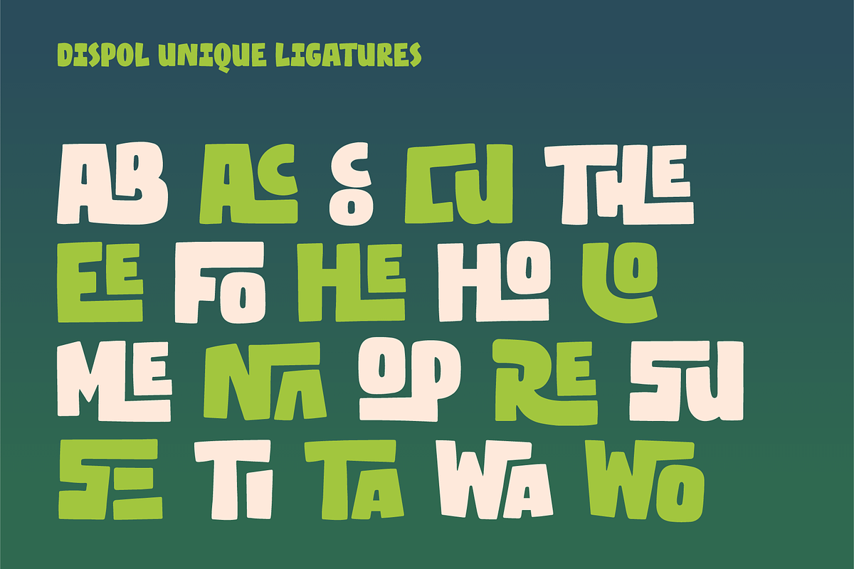Dispol; Bold DIsplay Font, a Sans Serif Font by Eko Bimantara (Photo 5 of 7)
