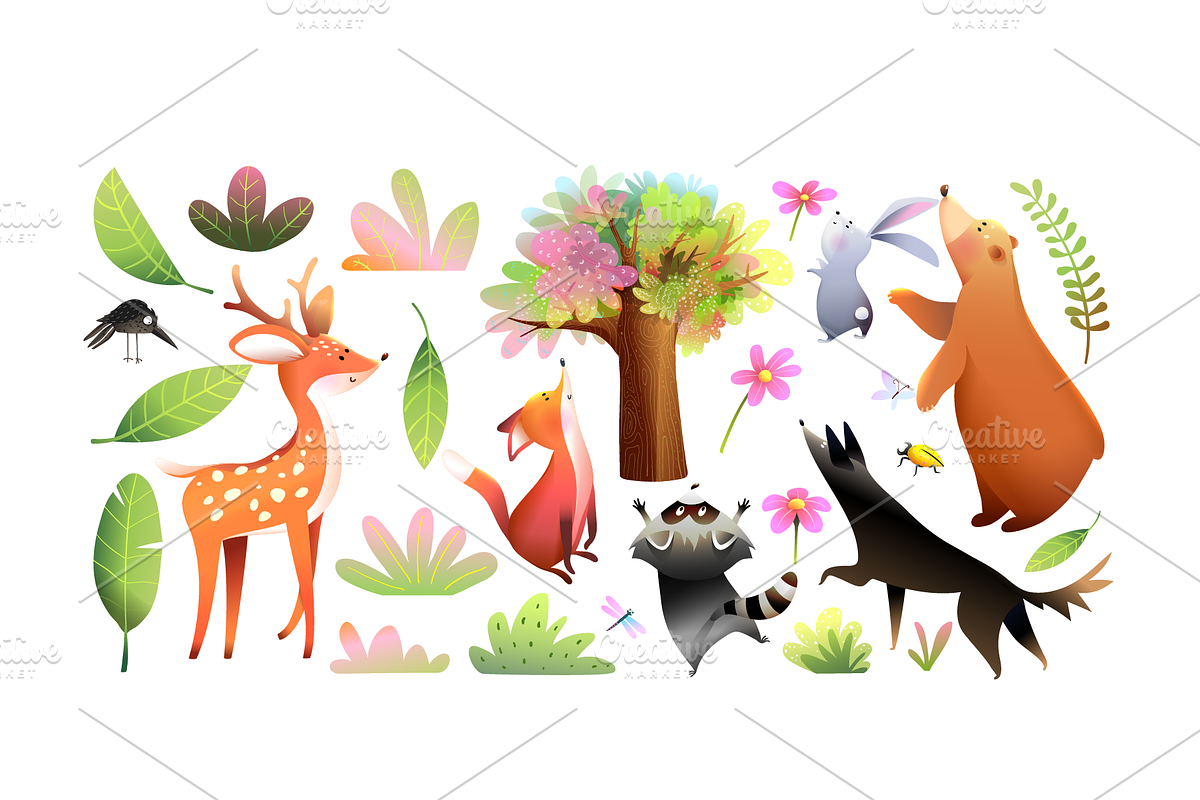 Forest Animals and Nature ClipArt, an Animal Illustration by Popmarleo Shop (Photo 2 of 2)