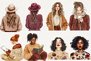 Burgundy Beauty Autumn/Fall Clipart, an Illustration by NadiaTheronArt (Thumbnail 3 of 4)