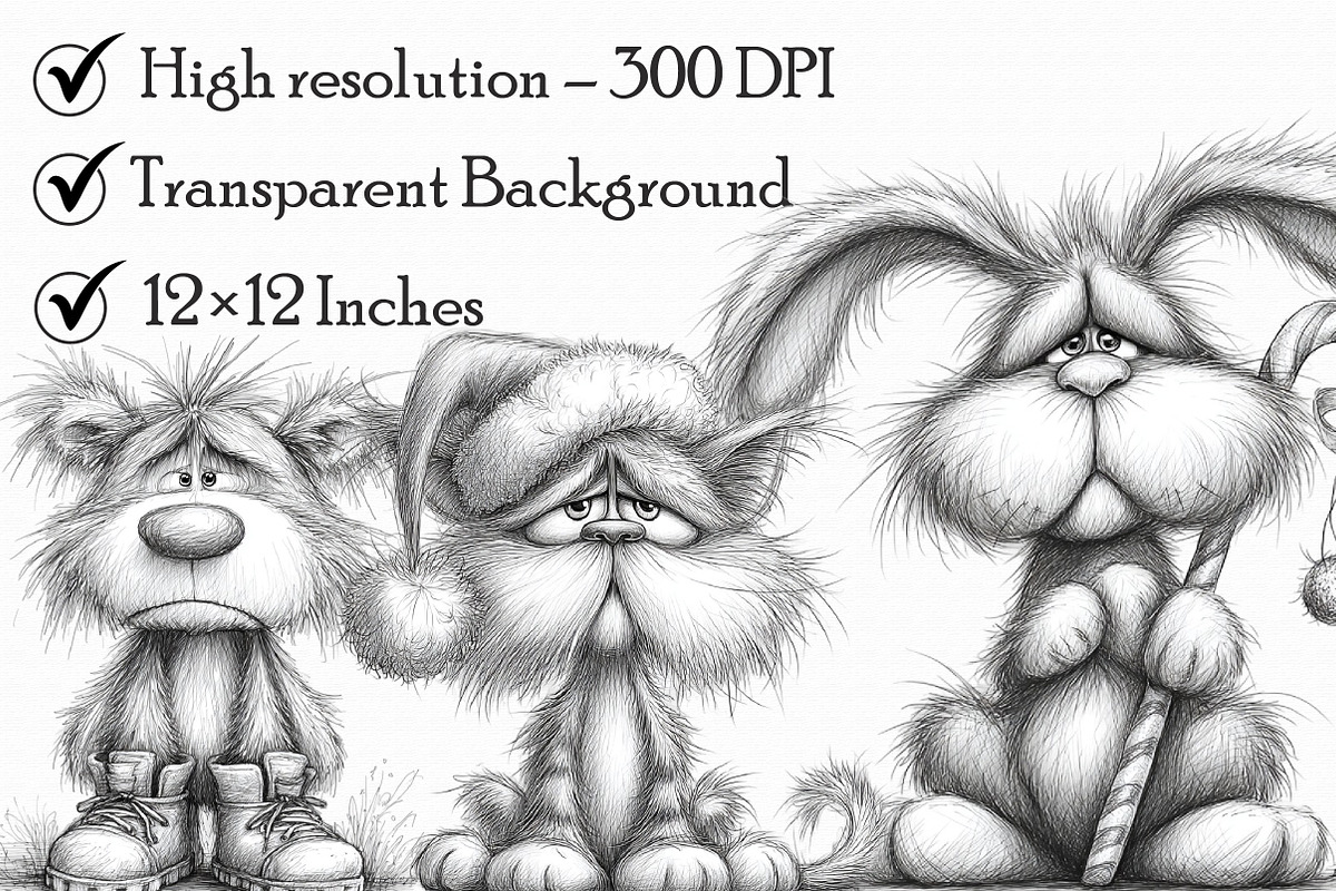 Whimsical Grumpy Christmas Clipart, an Illustration by Libby Wishes (Photo 7 of 7)