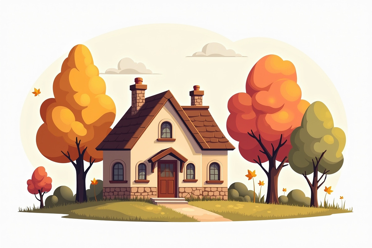 Dreamy Autumn Cottage Clipart Bundle, an Illustration by BIPLOB EXPERT (Photo 3 of 13)